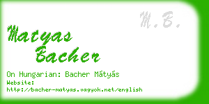 matyas bacher business card