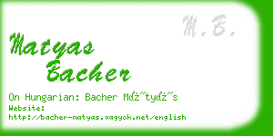 matyas bacher business card